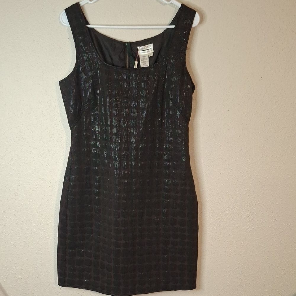 Max Studio Elegant Wood Sunset Sleeveless Dress size large NWT